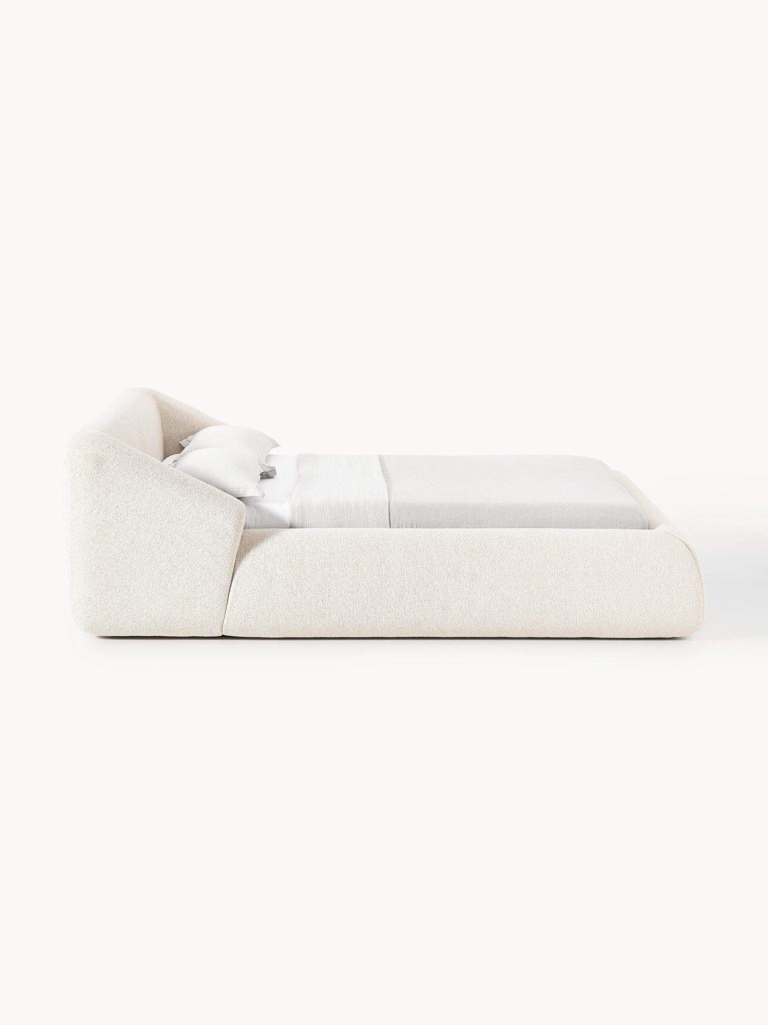 Sofia Bouclé Döşemeli Karyola Modern Tasarım