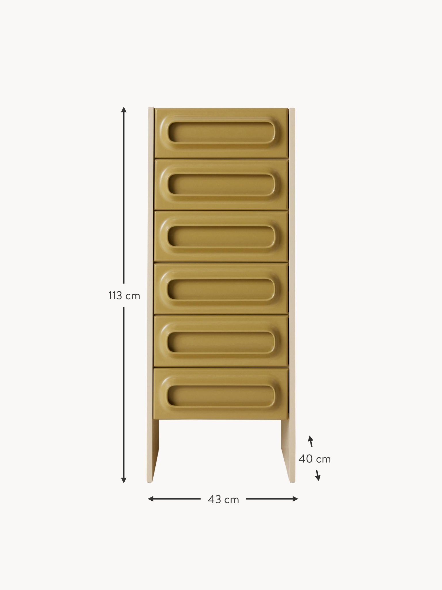 Space 6 Çekmeceli Modern Dressoir, 113 Cm Yükseklik, Mdf