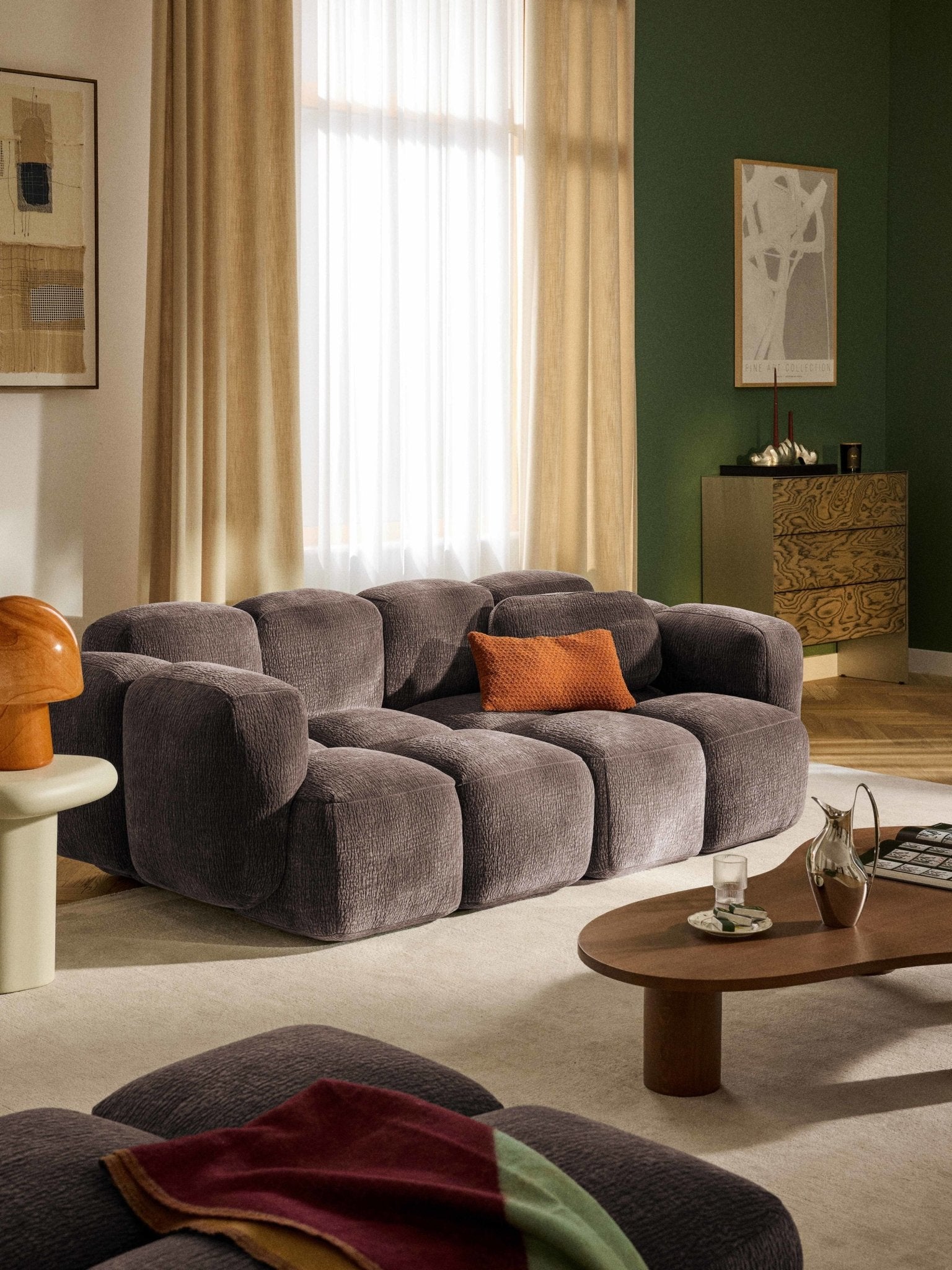 Tayla Modüler 3 Kişilik Kanepe Modern Tasarım Taupe