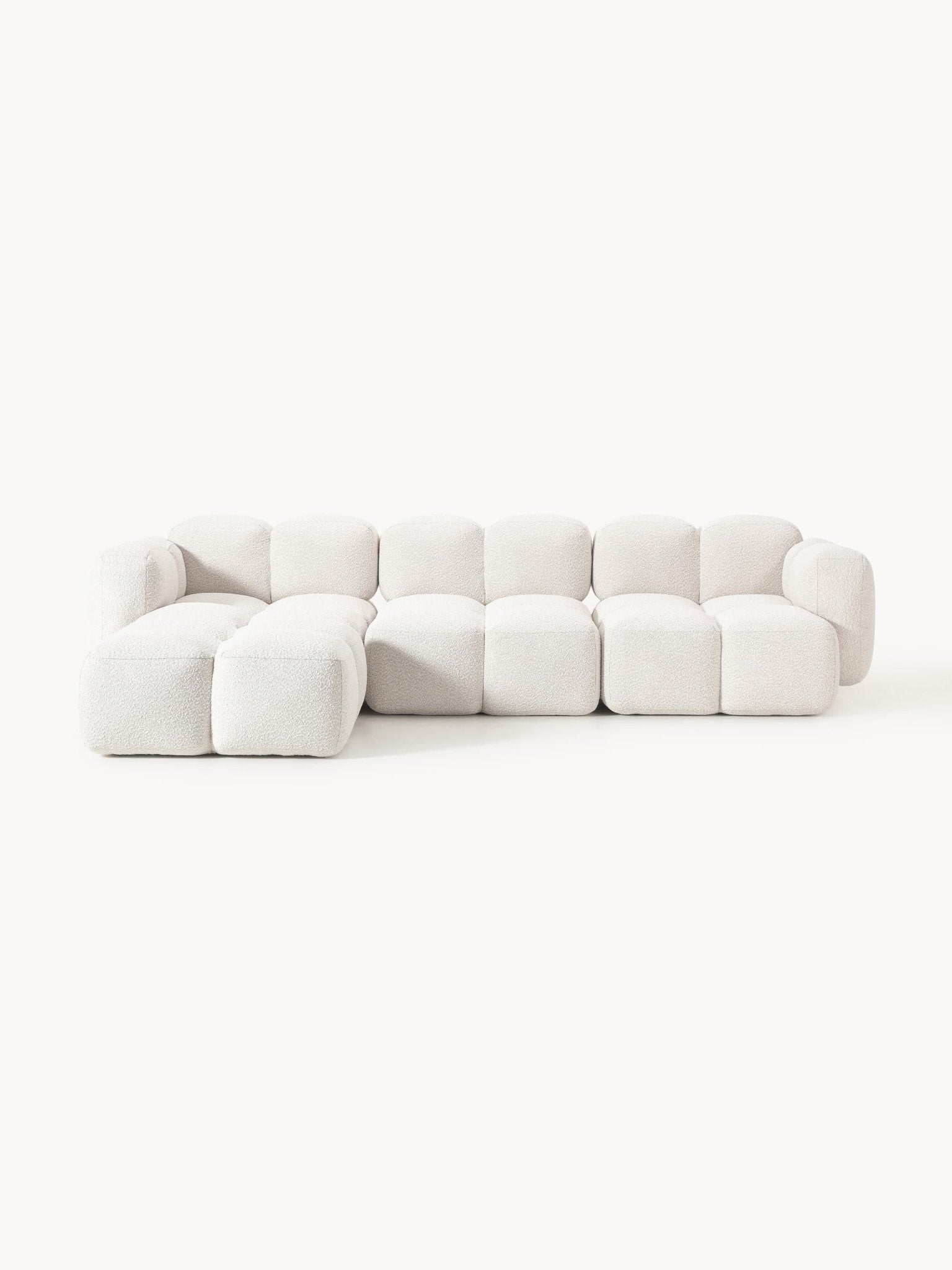 Tayla Modüler Bouclé Koltuk Ve Puf - 4 Kişilik Modern Konfor