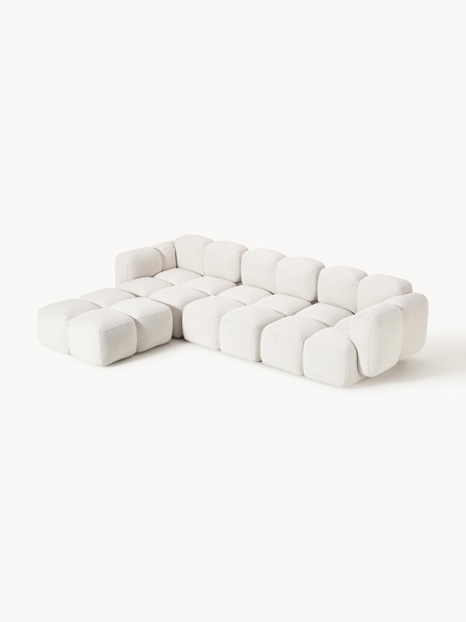Tayla Modüler Bouclé Koltuk Ve Puf - 4 Kişilik Modern Konfor