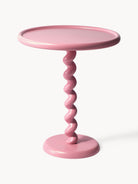 Twister Yuvarlak Yan Sehpa Toz Boyalı Alüminyum Pudra Pembe