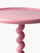Twister Yuvarlak Yan Sehpa Toz Boyalı Alüminyum Pudra Pembe