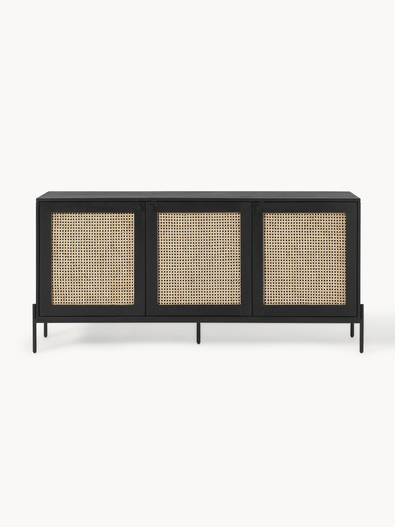 Viyana Rattan Detaylı Masif Ahşap Konsol 165Cm