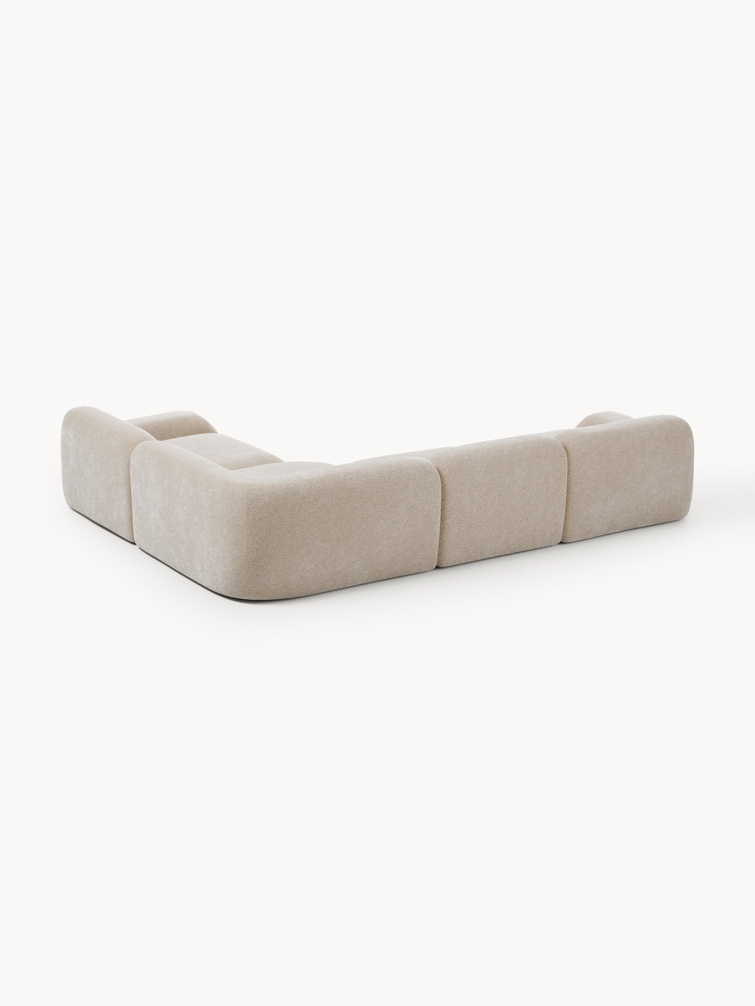 Wolke 4-Kişilik Modüler Köşe Koltuk Teddy Bouclé Bej