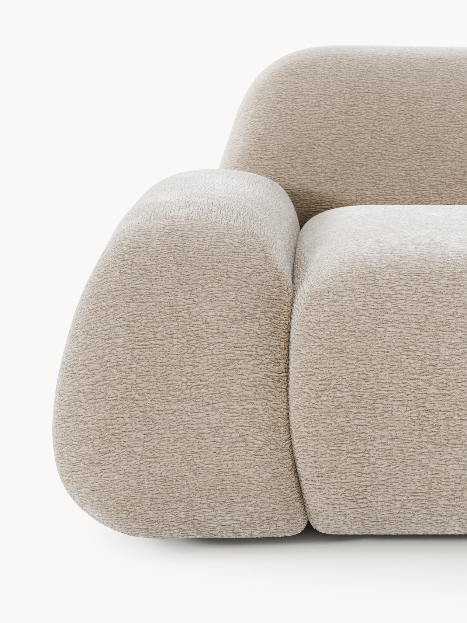 Wolke 4-Kişilik Modüler Köşe Koltuk Teddy Bouclé Bej