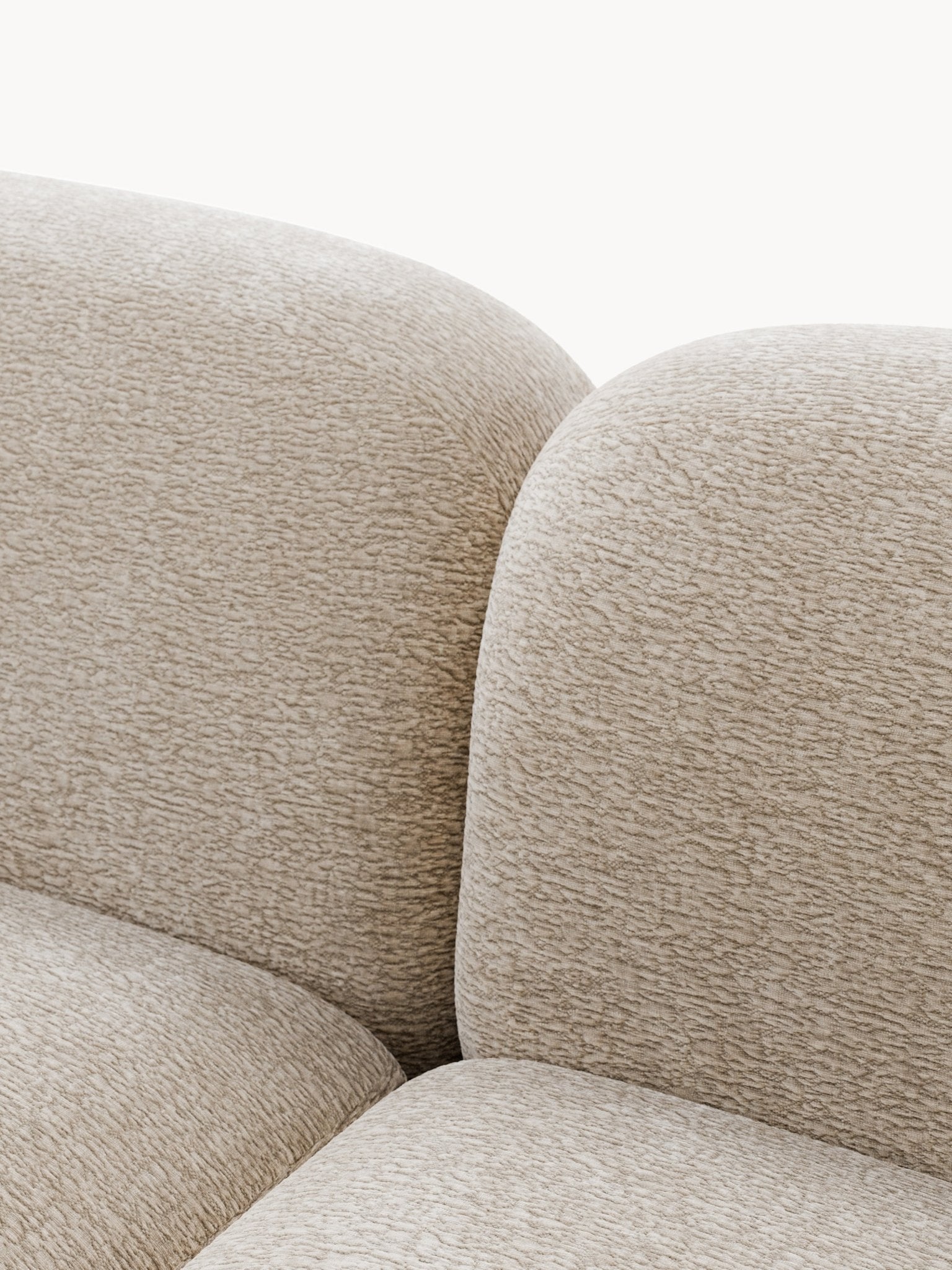 Wolke 4-Kişilik Modüler Köşe Koltuk Teddy Bouclé Bej