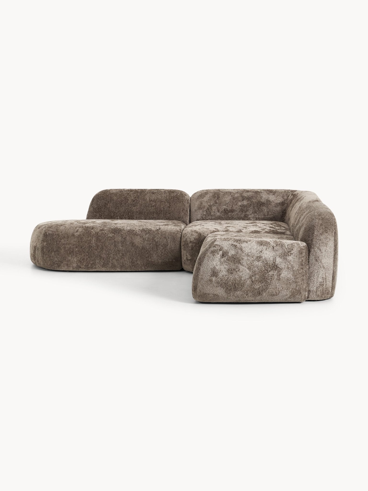 Wolke Modüler Köşe Koltuk 4-Kişilik Teddy Buklet Şezlonglu