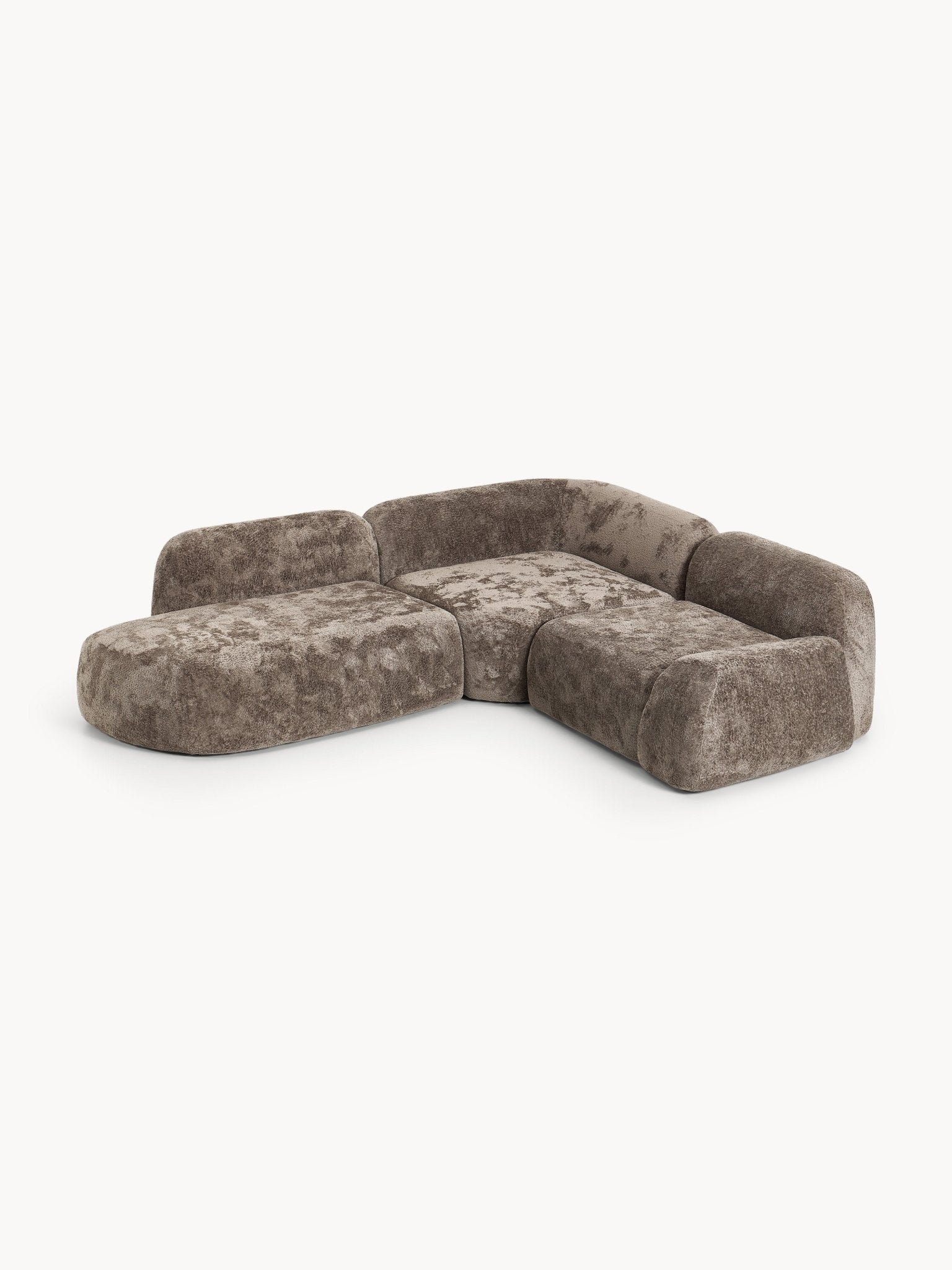 Wolke Modüler Köşe Koltuk 4-Kişilik Teddy Buklet Şezlonglu
