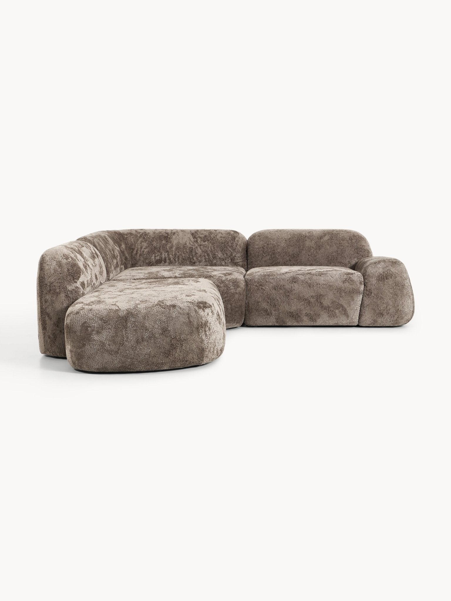Wolke Modüler Köşe Koltuk 4-Kişilik Teddy Buklet Şezlonglu
