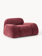 Wolke Teddy Bouclé Lounge Koltuğu Bordeaux Lüks Modern Tasarım