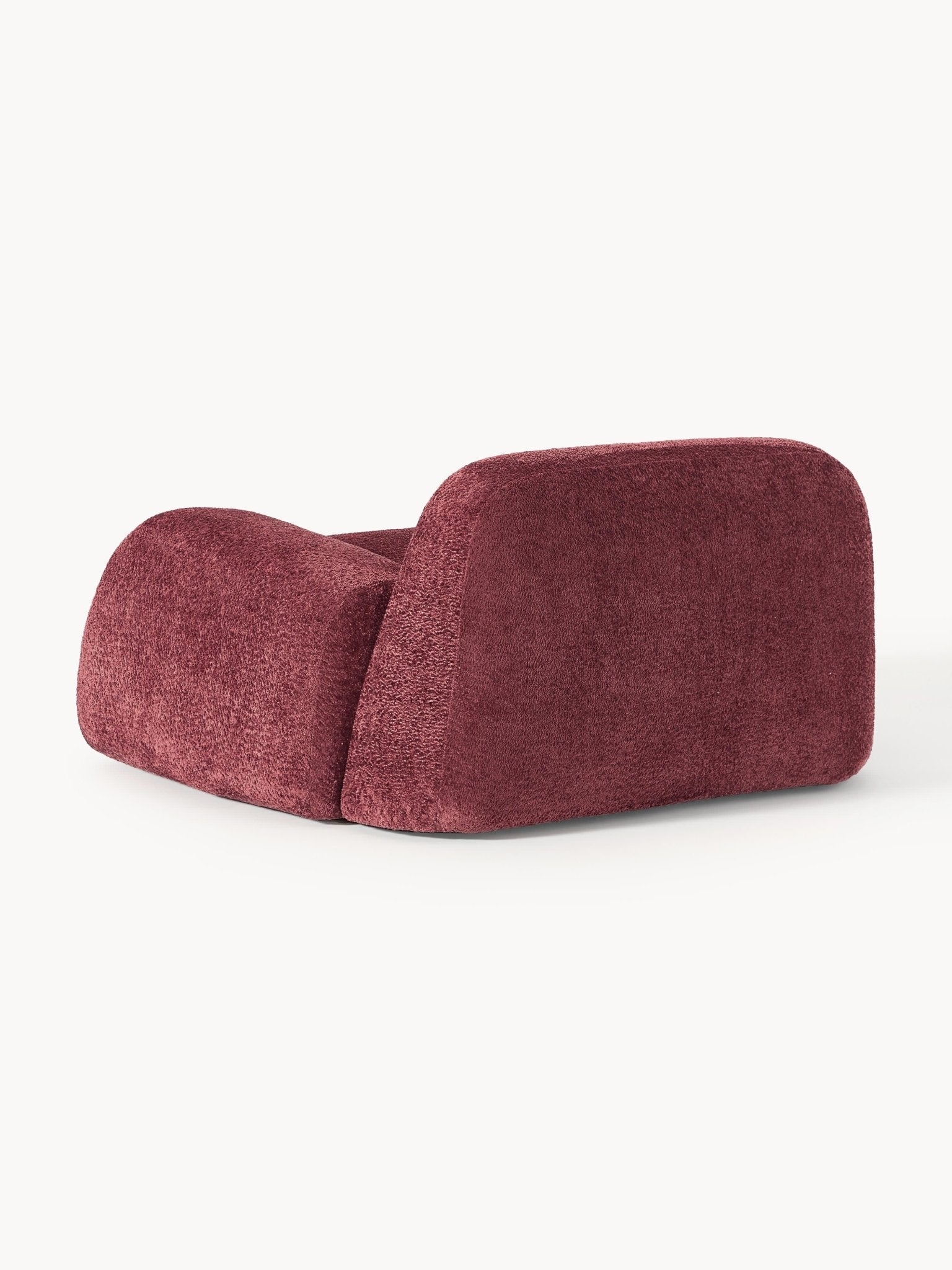 Wolke Teddy Bouclé Lounge Koltuğu Bordeaux Lüks Modern Tasarım