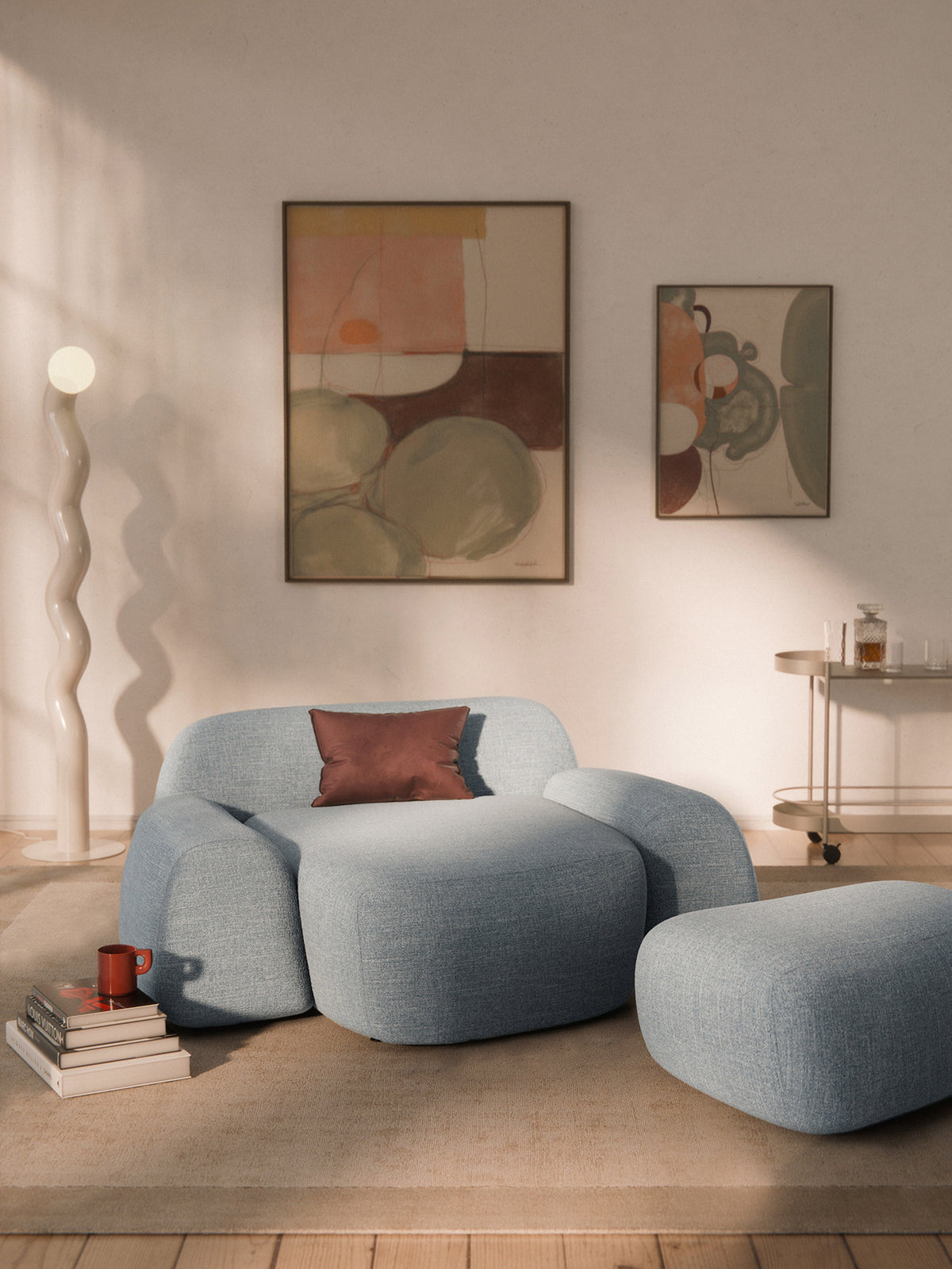 Velotti Xl Boucle Koltuk Açık Mavi