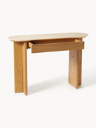 Zumi Konsol Masası Traverten Tablalı Modern Retro Ahşap 120 Cm