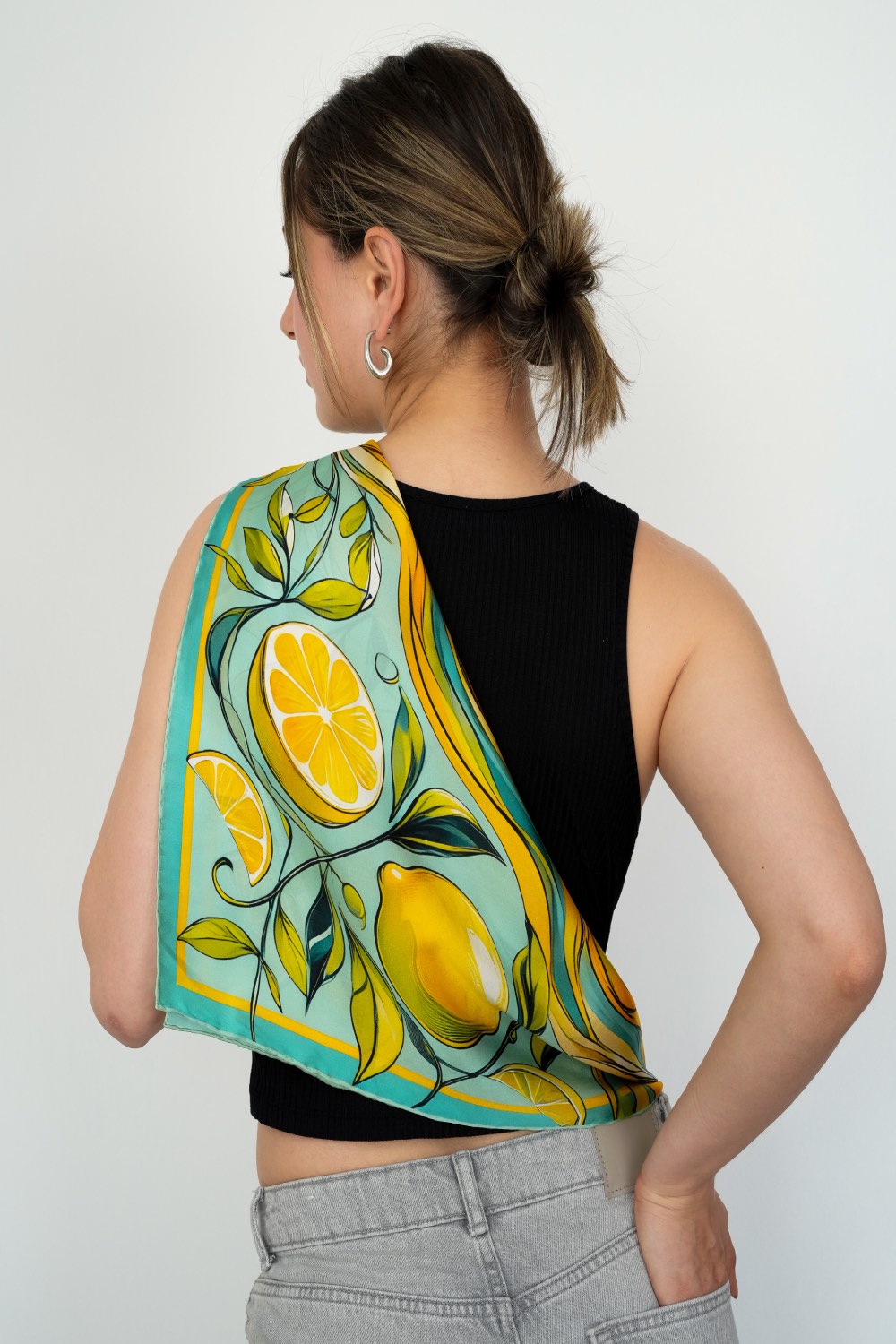 Lemon Daze %100 İpek Fular - 2