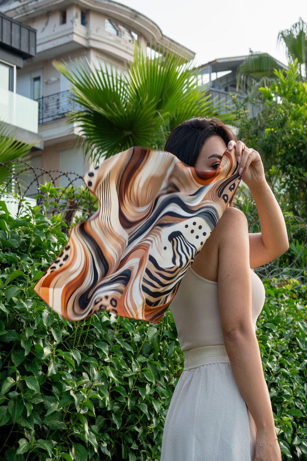 Wild Duality %100 İpek Fular - 0