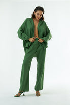 Vifafi-Flora Yeşil Palazzo Pantolon-Pantolon-1-Milagron.com