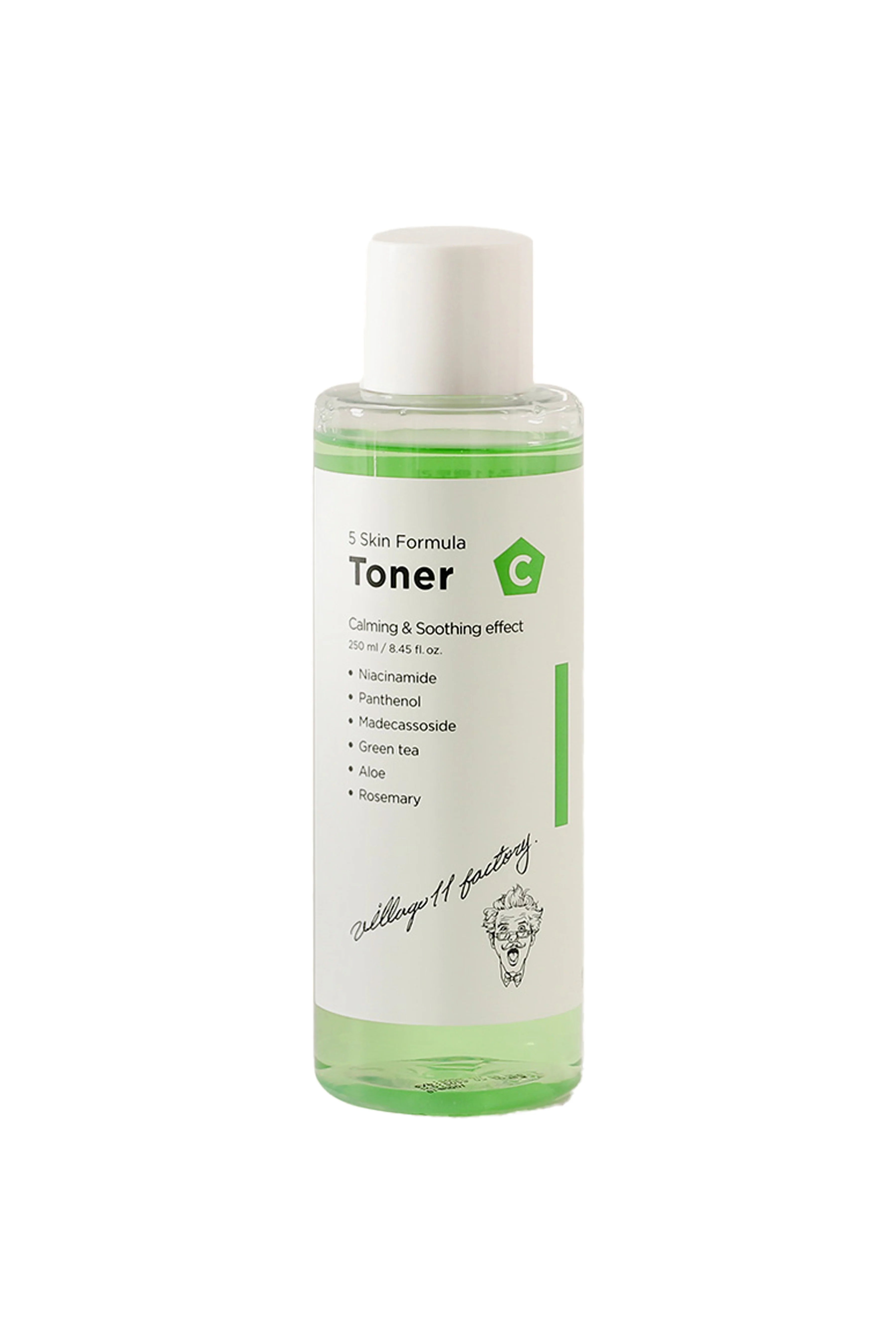 Village 11 Factory C Skin Formula Toner 250Ml - Anında Yatıştıran Ve Ton Dengeleyen Cica & Yeşil Çay Tonik