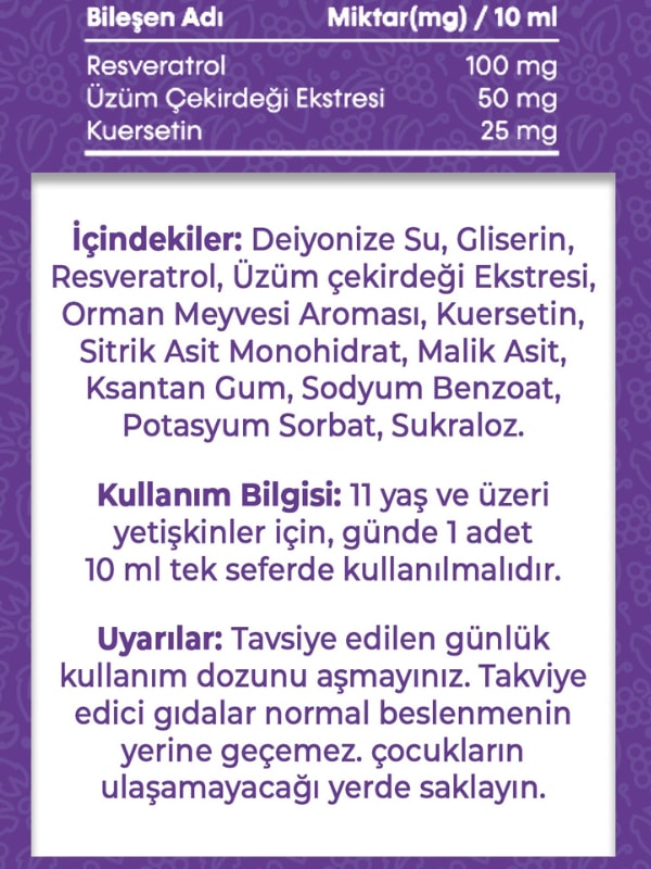 Vitisfera Resveratrol Şurup Orman Meyveleri Aromalı 150 ml