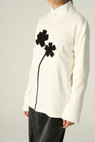 Vuu-Çiçek Aplikeli Sweatshirt-Sweatshirts & Hoodies-3-Milagron.com