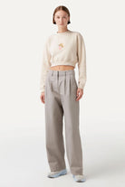 WWF Market-Palyaço Balığı Crop Sweatshirt - Bej-Sweatshirts & Hoodies-4-Milagron.com