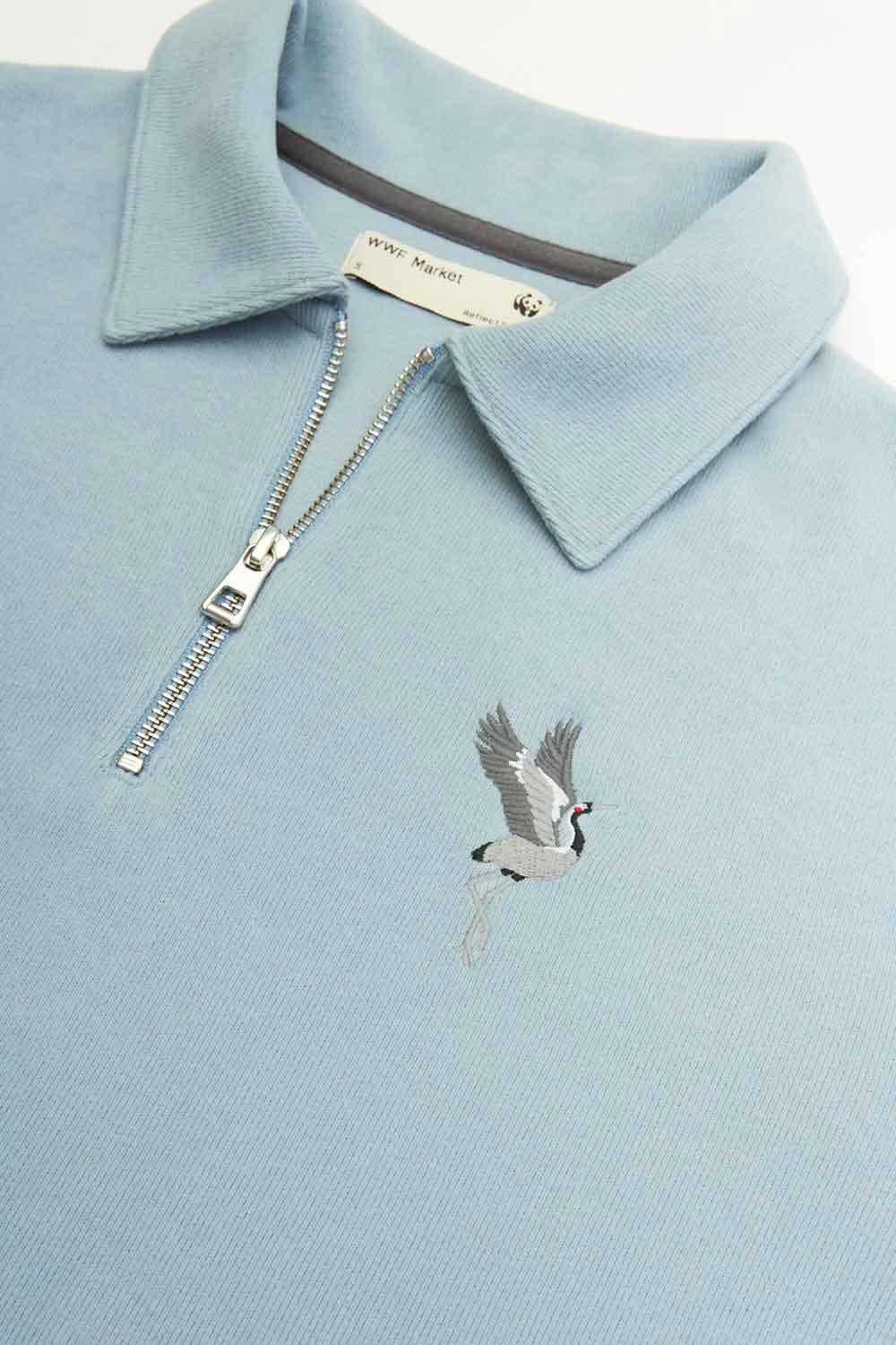 WWF Market-Turna Kuşu Polo Yaka Sweatshirt - Mavi-Sweatshirts & Hoodies-2-Milagron.com