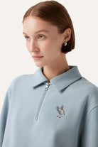 WWF Market-Turna Kuşu Polo Yaka Sweatshirt - Mavi-Sweatshirts & Hoodies-3-Milagron.com