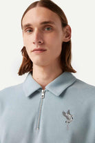 WWF Market-Turna Kuşu Polo Yaka Sweatshirt - Mavi-Sweatshirts & Hoodies-4-Milagron.com