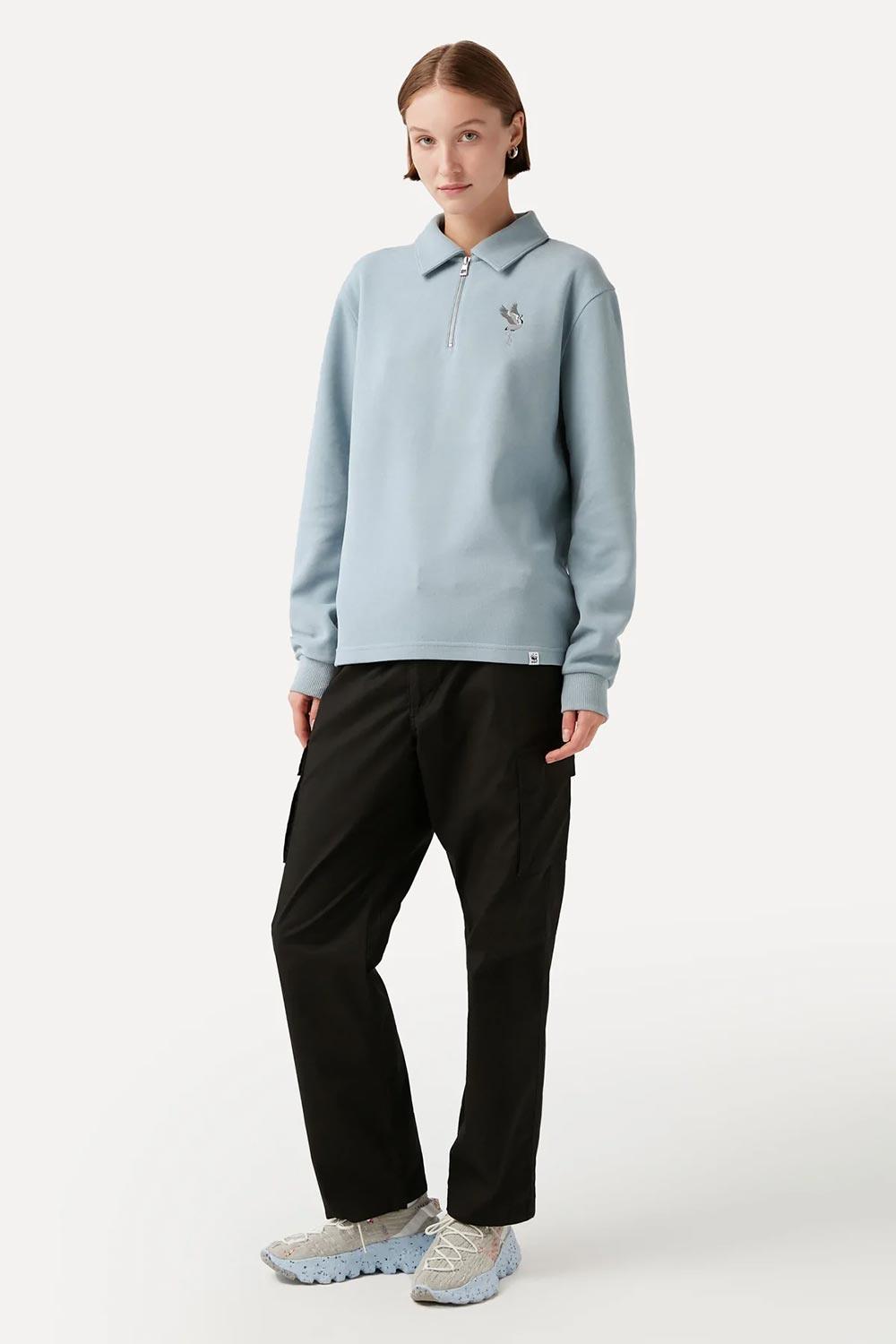 WWF Market-Turna Kuşu Polo Yaka Sweatshirt - Mavi-Sweatshirts & Hoodies-8-Milagron.com