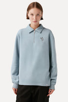 WWF Market-Turna Kuşu Polo Yaka Sweatshirt - Mavi-Sweatshirts & Hoodies-9-Milagron.com