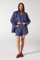 Wabi Sabi-Cle Astarlı Vatka Detaylı Mavi Ceket-Ceket-2-Milagron.com