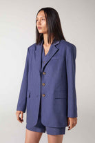 Wabi Sabi-Cle Astarlı Vatka Detaylı Mavi Ceket-Ceket-3-Milagron.com