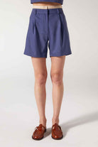 Wabi Sabi-Cle Mavi Pileli Şort-Şort-6-Milagron.com