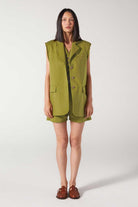 Wabi Sabi-Cle Yeşil Uzun Yelek-Yelek-1-Milagron.com