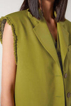 Wabi Sabi-Cle Yeşil Uzun Yelek-Yelek-3-Milagron.com