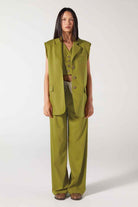 Wabi Sabi-Cle Yeşil Uzun Yelek-Yelek-5-Milagron.com