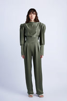 Wabi Sabi-Mbç Haki Bel Detaylı Pantolon-Pantolon-1-Milagron.com