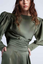 Wabi Sabi-Mbç Haki Bel Detaylı Pantolon-Pantolon-5-Milagron.com