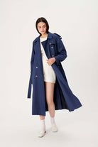 Wabi Sabi-Vento Mavi Keten Trençkot-Trençkot-1-Milagron.com