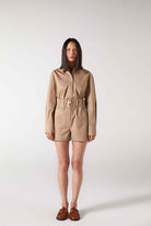 Wabi Sabi-WS Lastik Bel Detaylı Bej Şort-Şort-1-Milagron.com