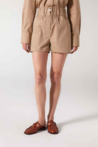 Wabi Sabi-WS Lastik Bel Detaylı Bej Şort-Şort-4-Milagron.com