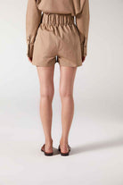 Wabi Sabi-WS Lastik Bel Detaylı Bej Şort-Şort-6-Milagron.com