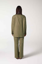 Wabi Sabi-Ws Yeşil Oversize Keten Gömlek-Gömlek-5-Milagron.com