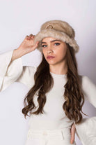 Wayt-Dallas Metal Aksesuarlı Bej Suni Kürk Şapka-Bucket Hat-2-Milagron.com