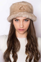 Wayt-Dallas Metal Aksesuarlı Bej Suni Kürk Şapka-Bucket Hat-3-Milagron.com