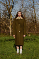 Wayt-Man In The Moon Ay Düğmeli Yeşil Palto-Kaban-3-Milagron.com