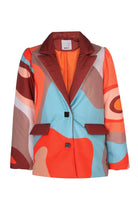 Wayt-Mars İzohips Desenli Renkli Şişme Mont-Mont-1-Milagron.com