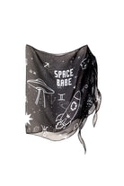 Wayt-Space Babe Gezegen Ve Burç Baskılı Siyah Pareo-Pareo & Bandana-1-Milagron.com