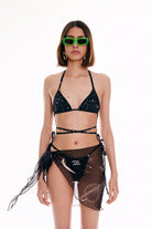 Wayt-Space Babe Gezegen Ve Burç Baskılı Siyah Pareo-Pareo & Bandana-2-Milagron.com