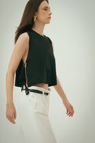 Wear Three Points-Luna Keten Top-Gömlek-3-Milagron.com